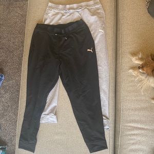 2 Pairs of new black and gray Puma sweatpants both size large!!